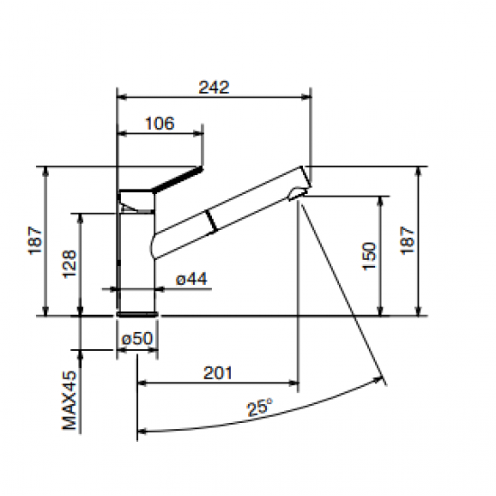 Μπαταρία Κουζίνας La Torre Newpro 42181-100 με Ντους Χρωμέ Μπαταρία Κουζίνας La Torre Newpro 42181-100 με Ντους Χρωμέ